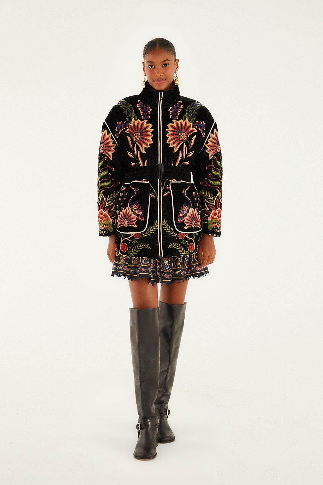Black Marvelous Garden Puffer Jacket - 3