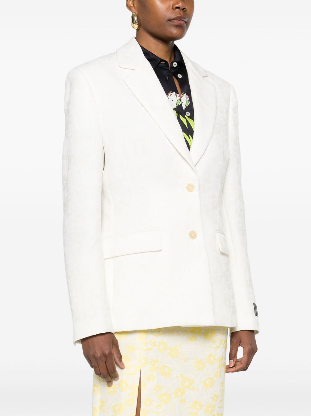 floral-jacquard blazer - 3