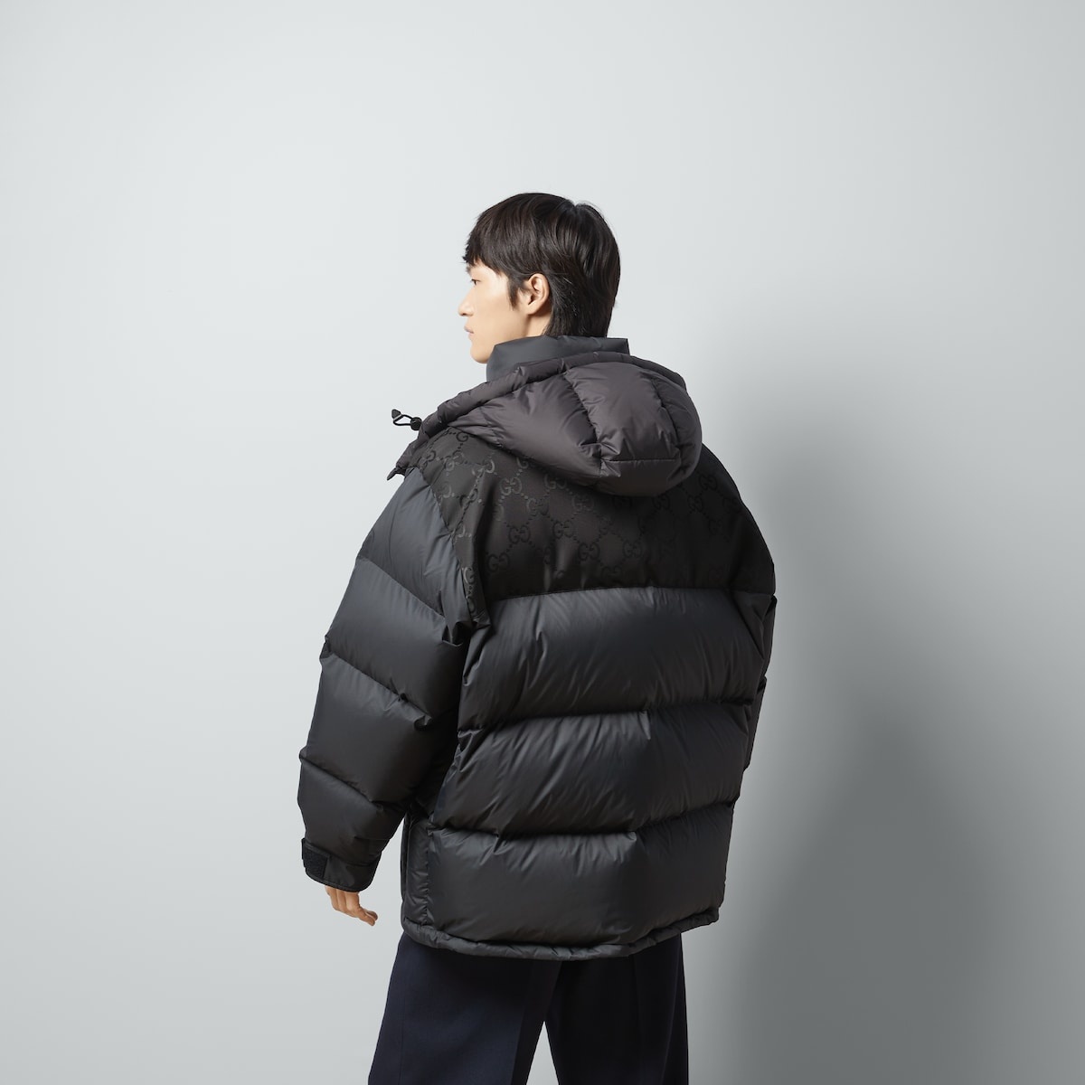 Nylon down jacket with GG inserts - 6
