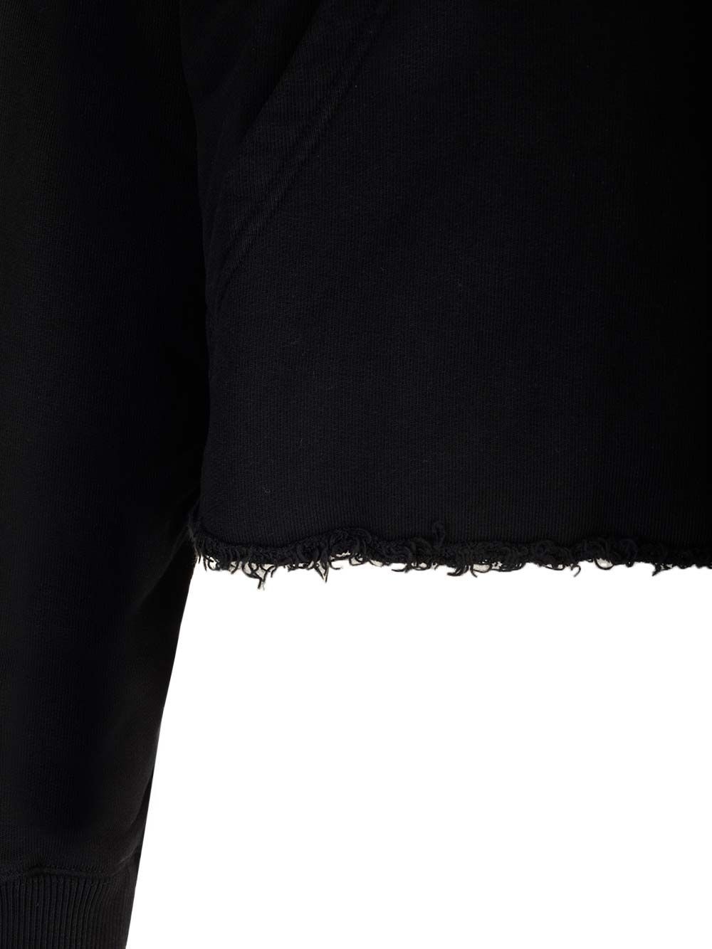 Black Cropped Hoodie Sweatshirts Black - 4
