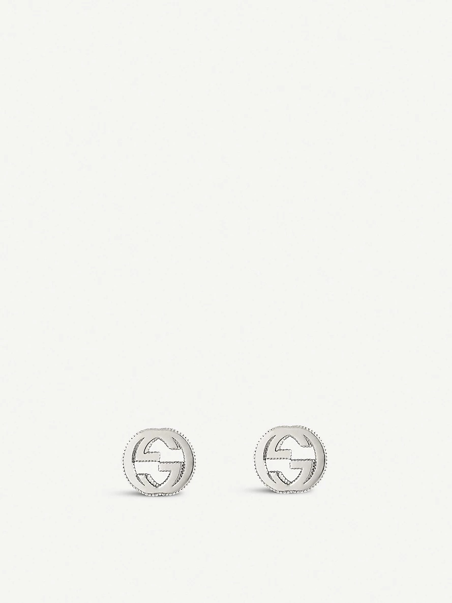 Interlocking G sterling silver earrings - 1