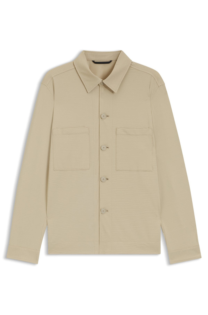 RELAXED-FIT OVERSHIRT IN STRETCH SEERSUCKER 1
