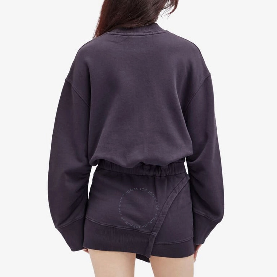 The Attico Ivory Mini Sweater Dress In Dark Violet Fade - 3