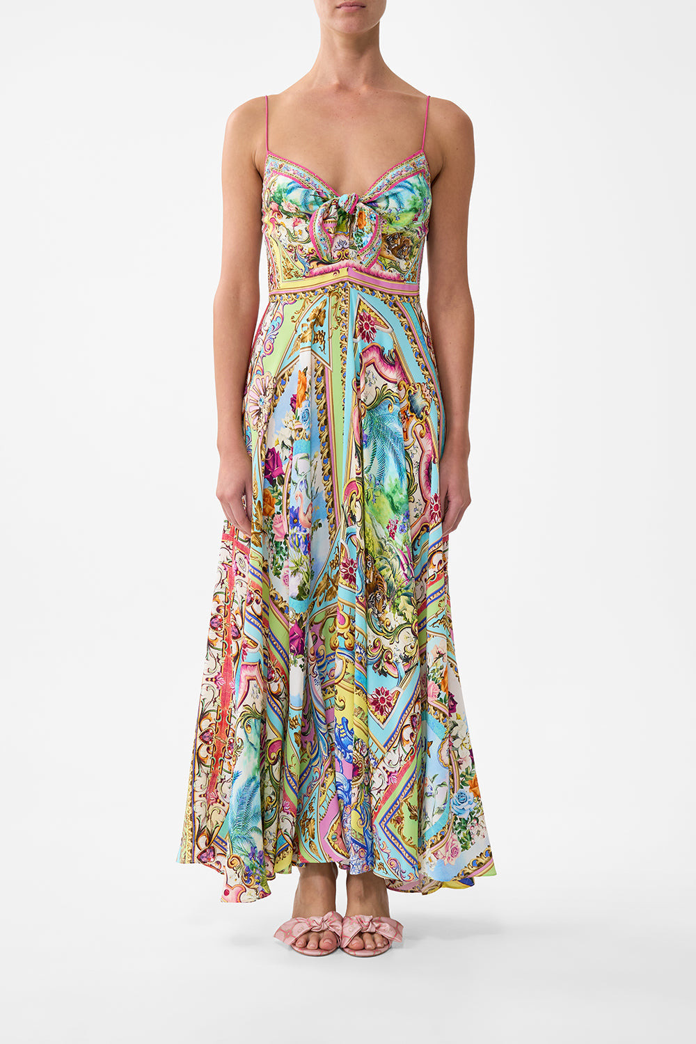LONG DRESS WITH TIE FRONT - 2