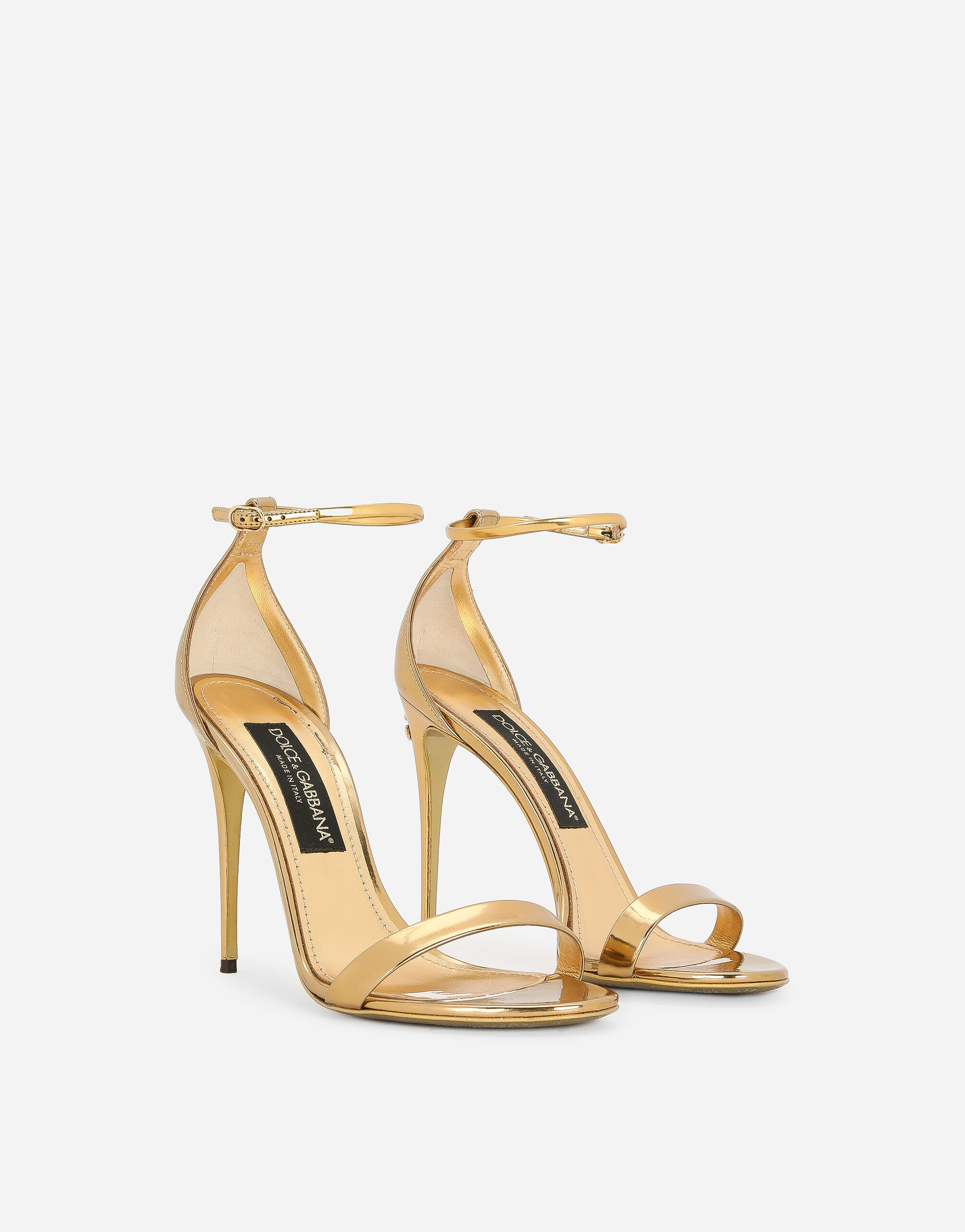 Mirrored-effect calfskin sandals - 3