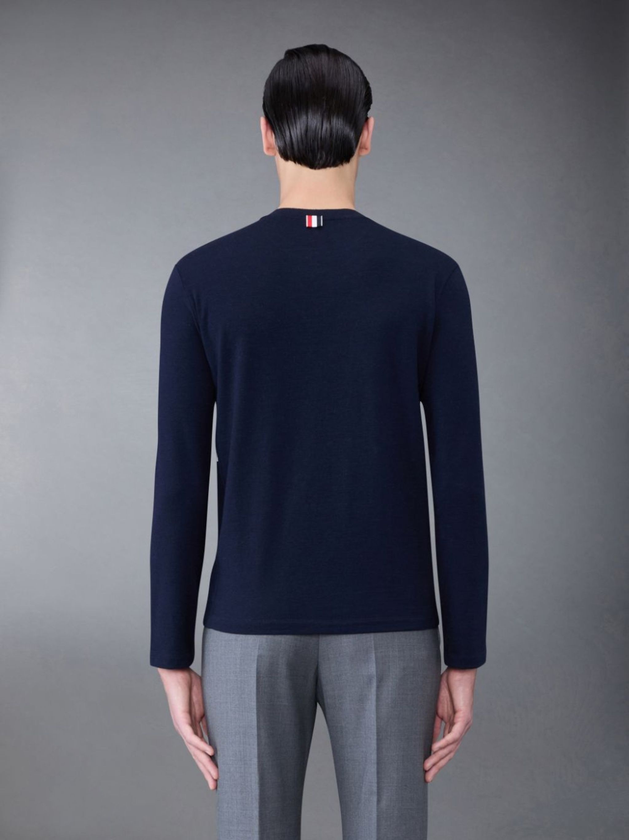 logo-patch long-sleeve wool T-shirt - 2