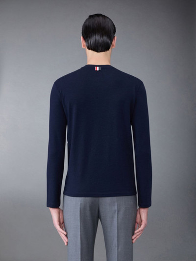 Thom Browne logo-patch long-sleeve wool T-shirt outlook
