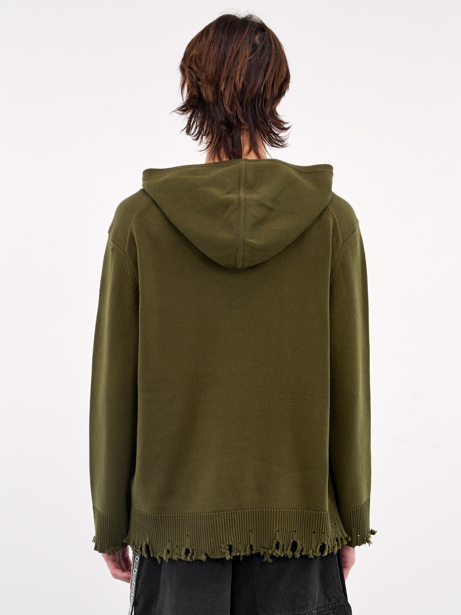 Grunge Printed Knit Hoodie - 3