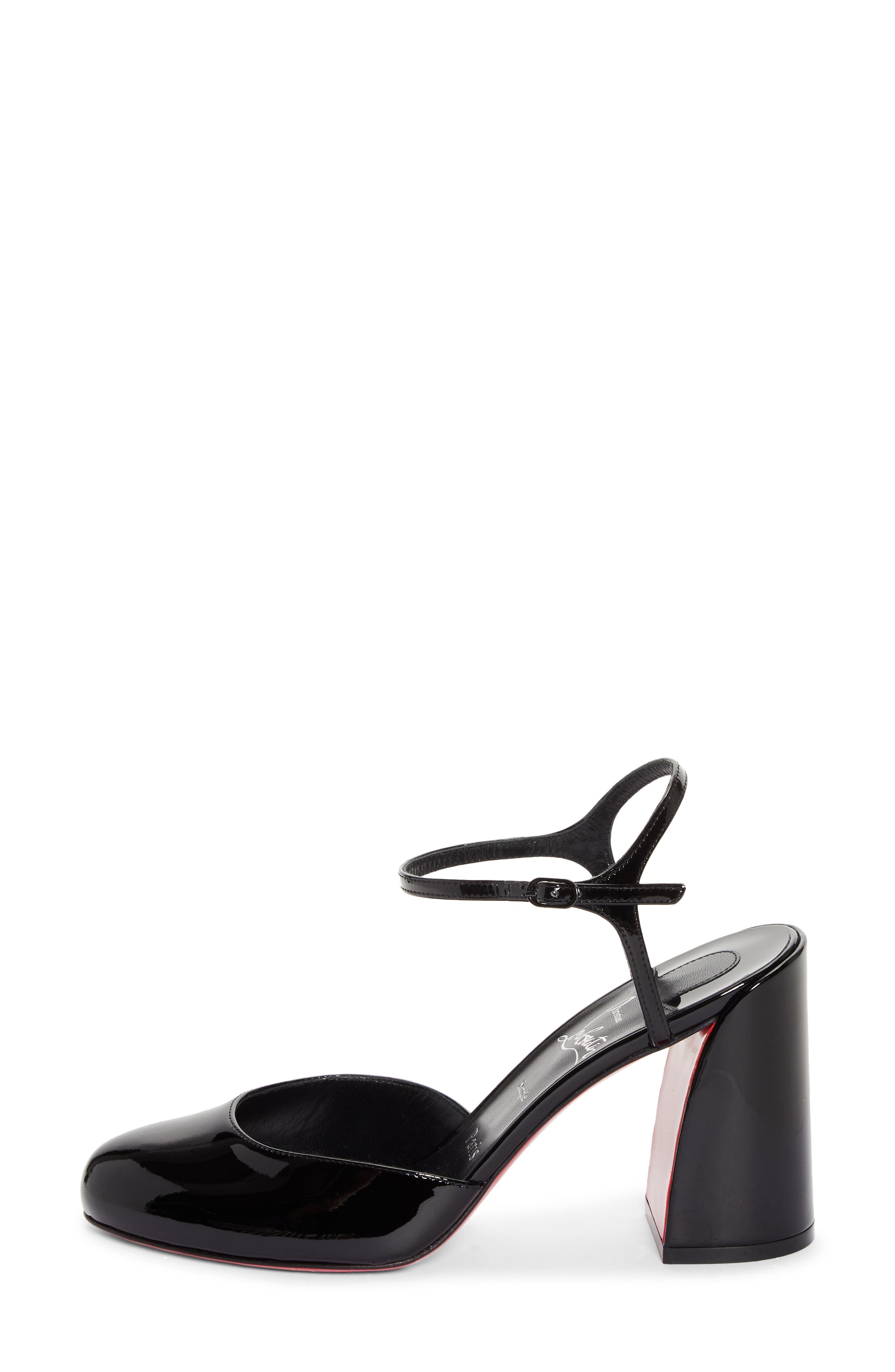 Christian Louboutin Jane Quarter Strap Pump in Black/Lin Black at Nordstrom - 3
