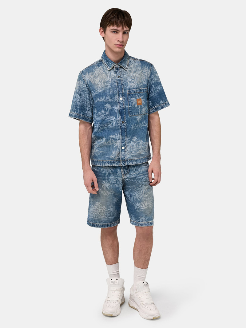 AMIRI CHATEAU PALMS DENIM SHIRT outlook
