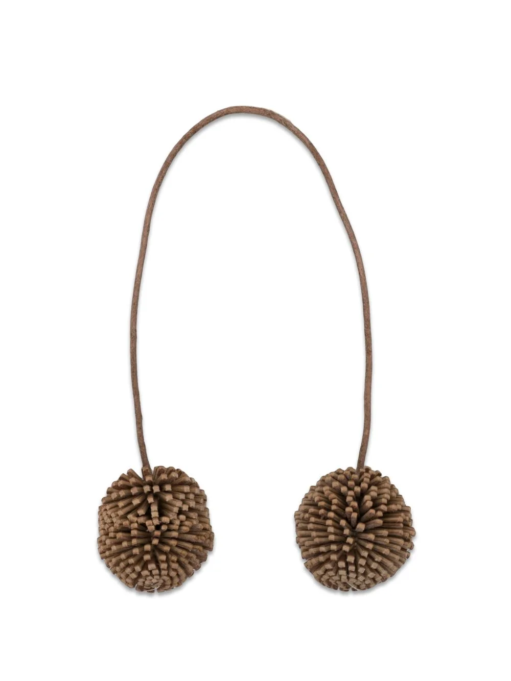 pom-pom leather bag charm - 1