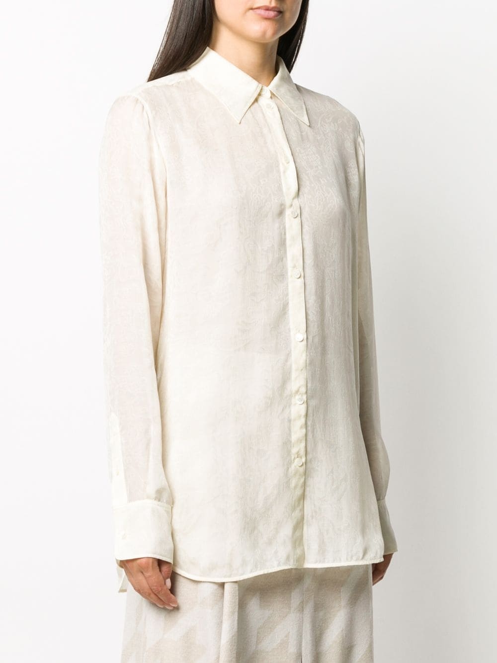 lightweight lace-detail shirt - 3