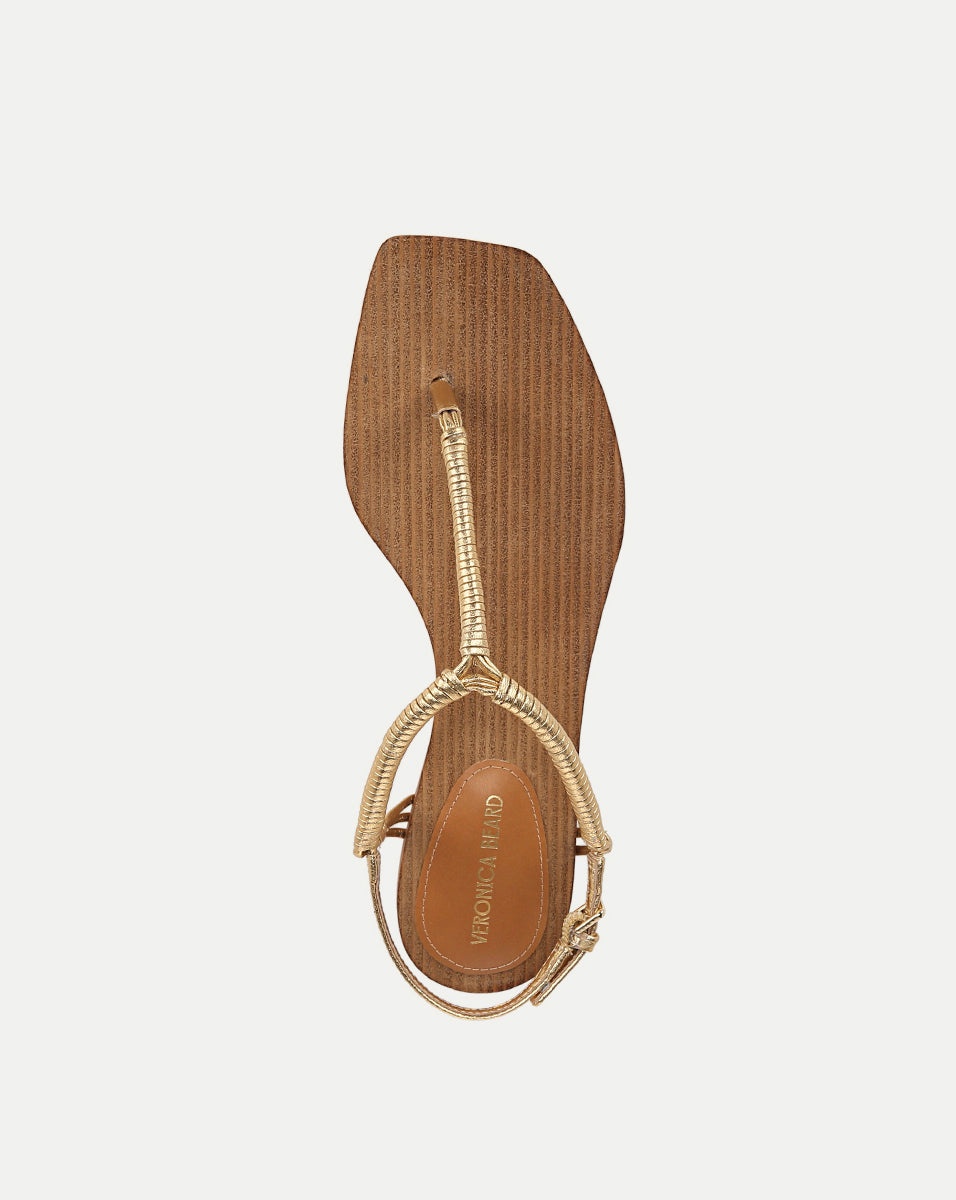 AMELIA T-STRAP METALLIC SANDAL - 3