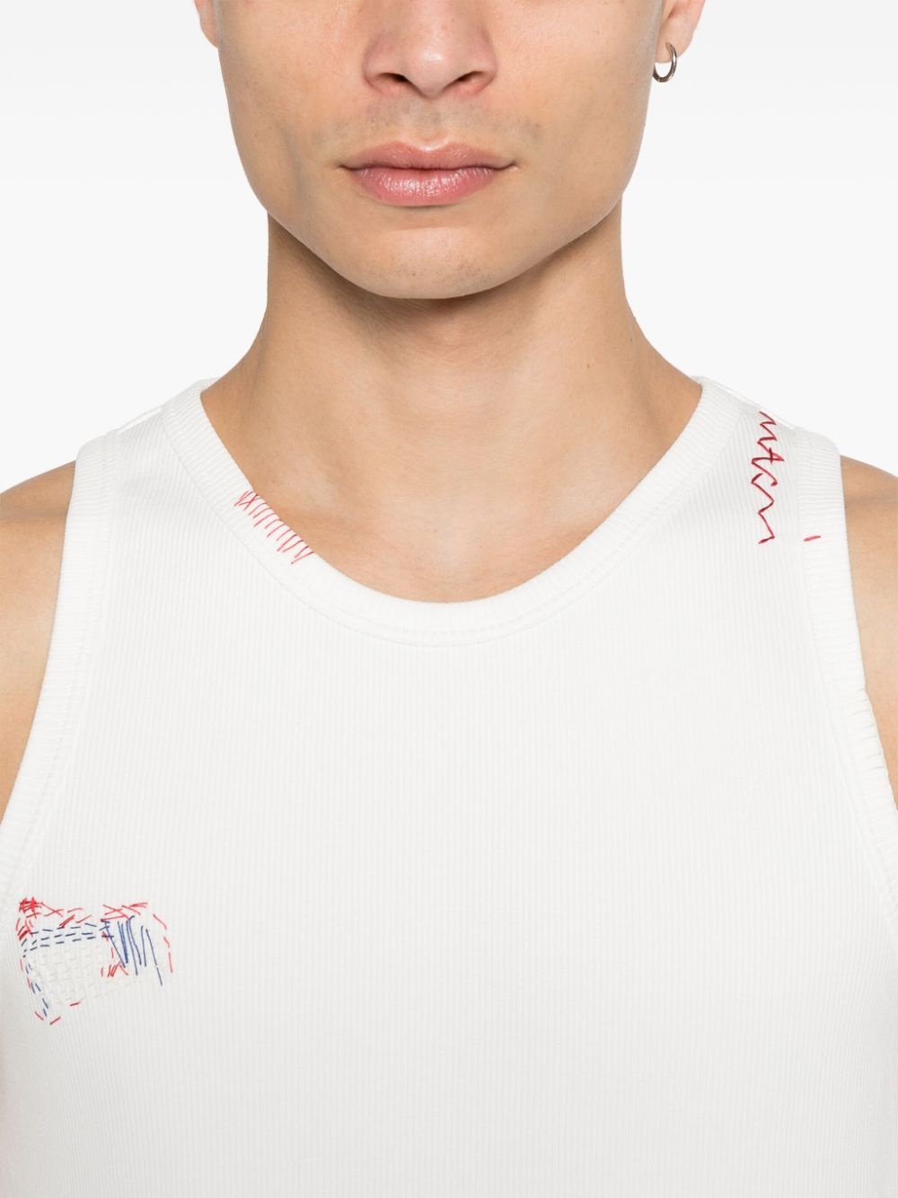 logo-embroidered tank top - 4