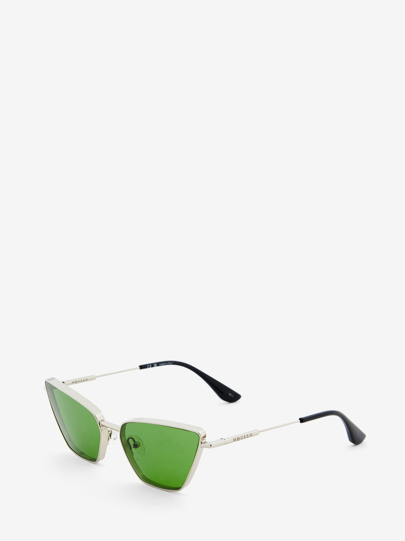 Alexander McQueen Metal T-Bar Cat-eye Sunglasses outlook