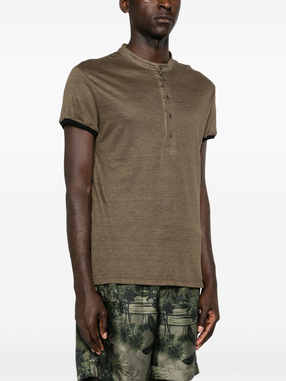 semi-sheer cotton polo shirt - 3