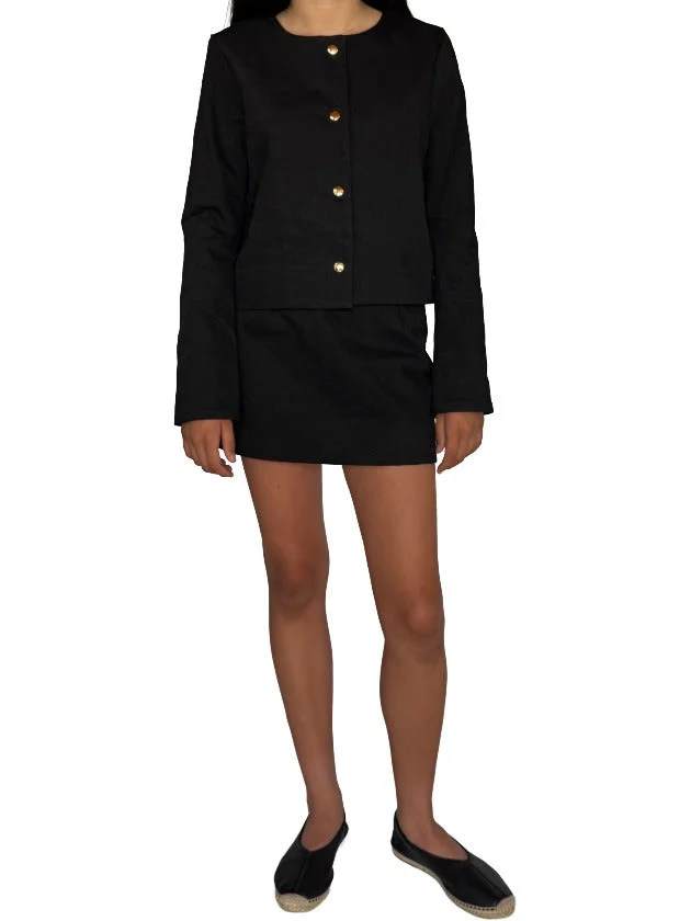 cropped snap jacket - 1