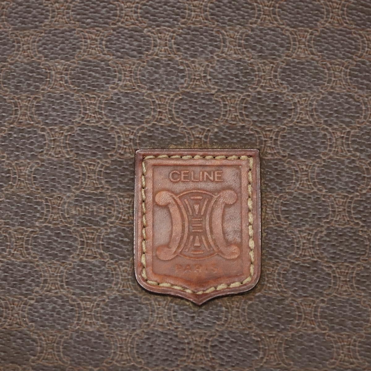 CELINE Macadam Canvas Shoulder Bag Pvc Leather Brown - 14