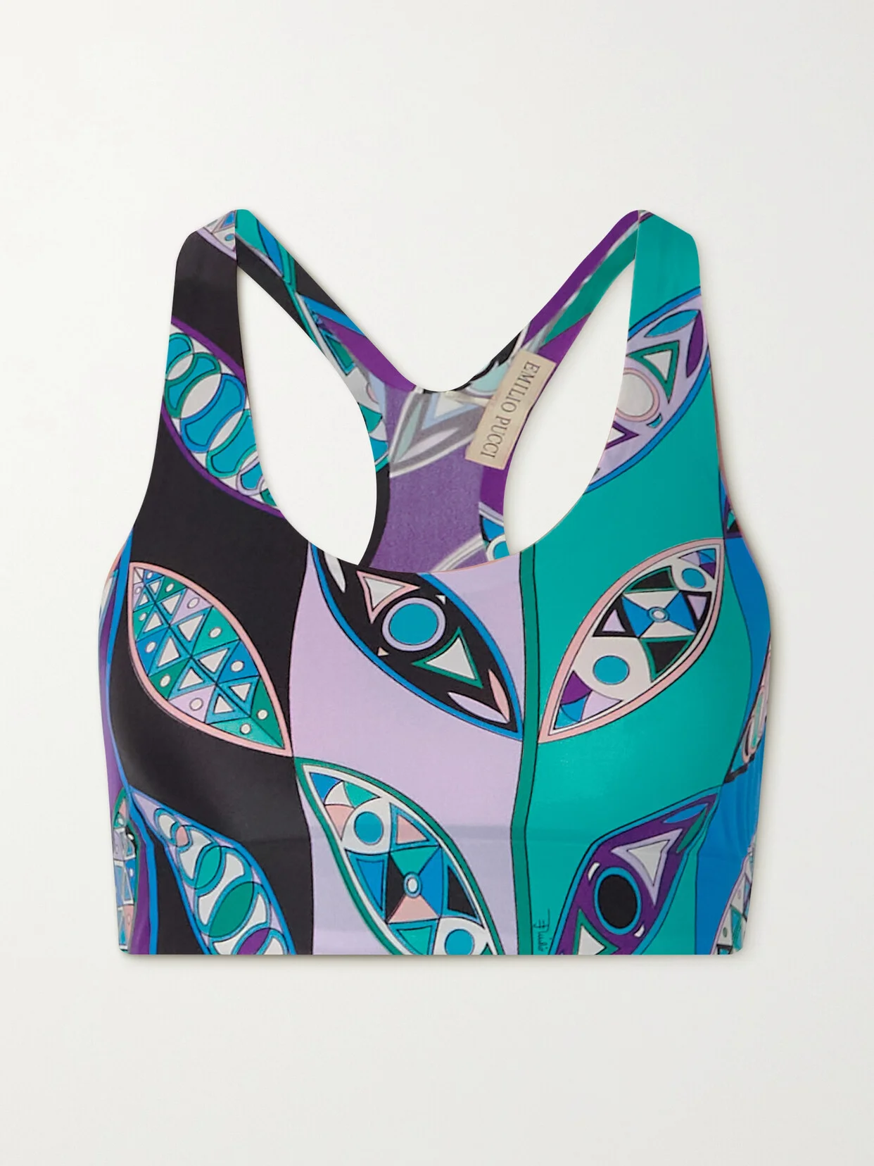 Printed Stretch Sports Bra - 1