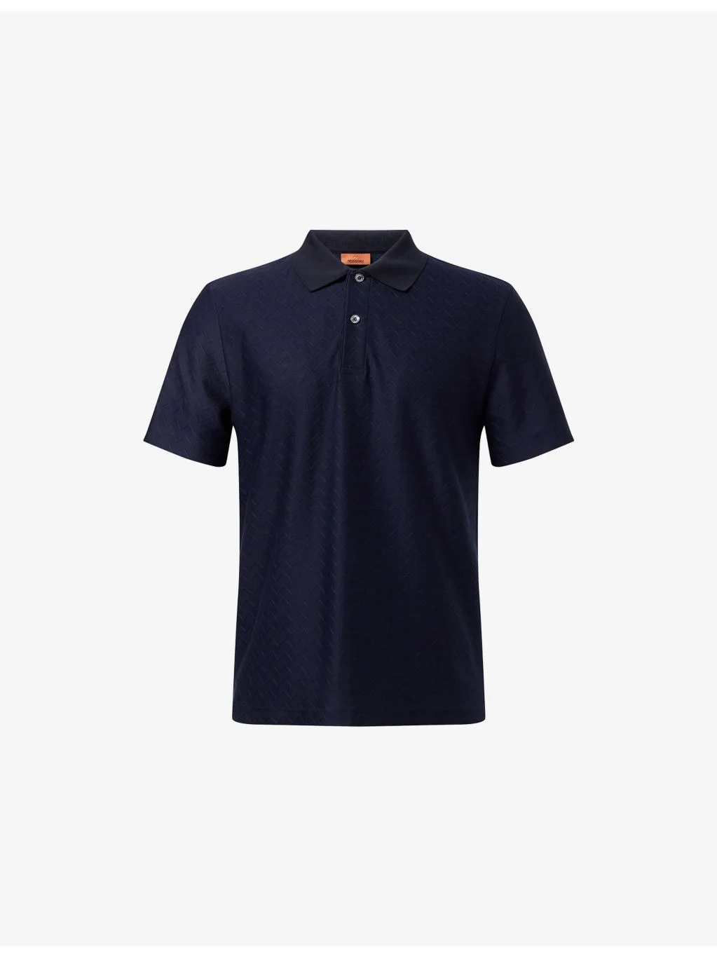 Zig-Zag Short-Sleeve Cotton Polo Shirt - 1