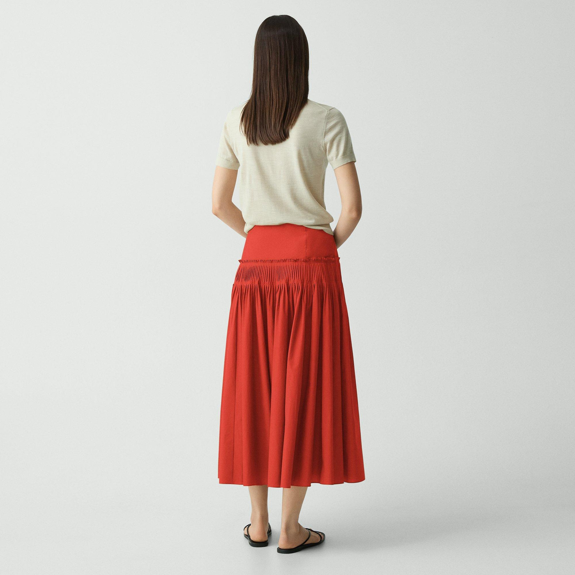 Accordion Maxi Skirt in Cotton-Blend - 3
