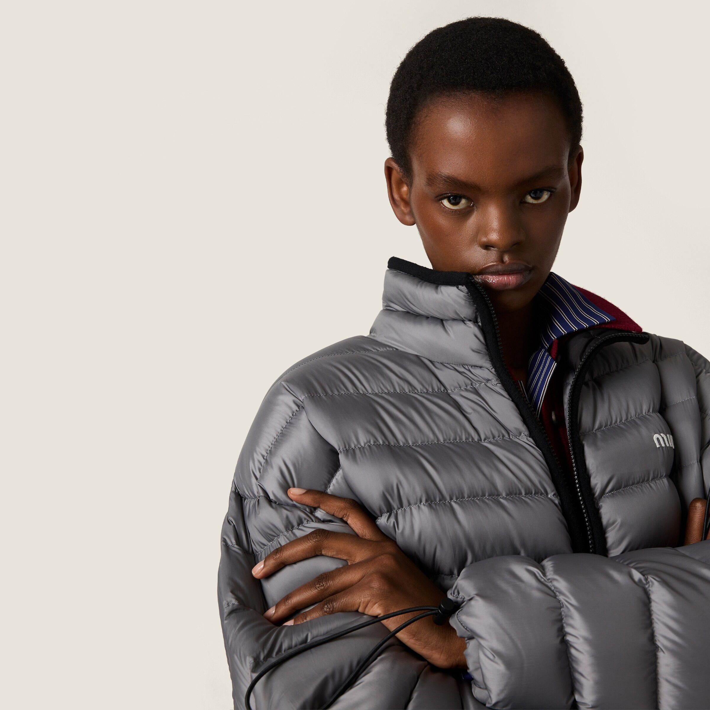 Lightweight pongé down jacket - 5