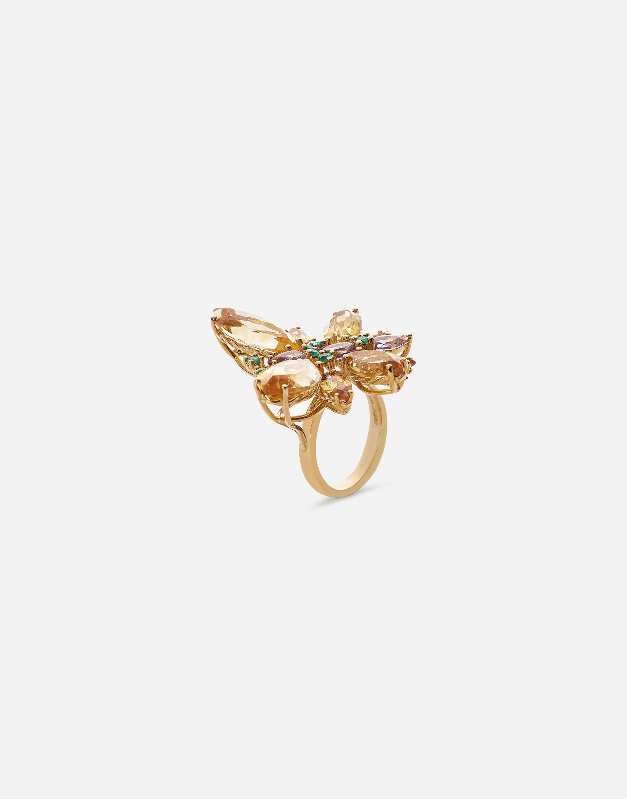 Butterfly Ring 18-carat yellow gold with butterfly in citrine quartz - 3