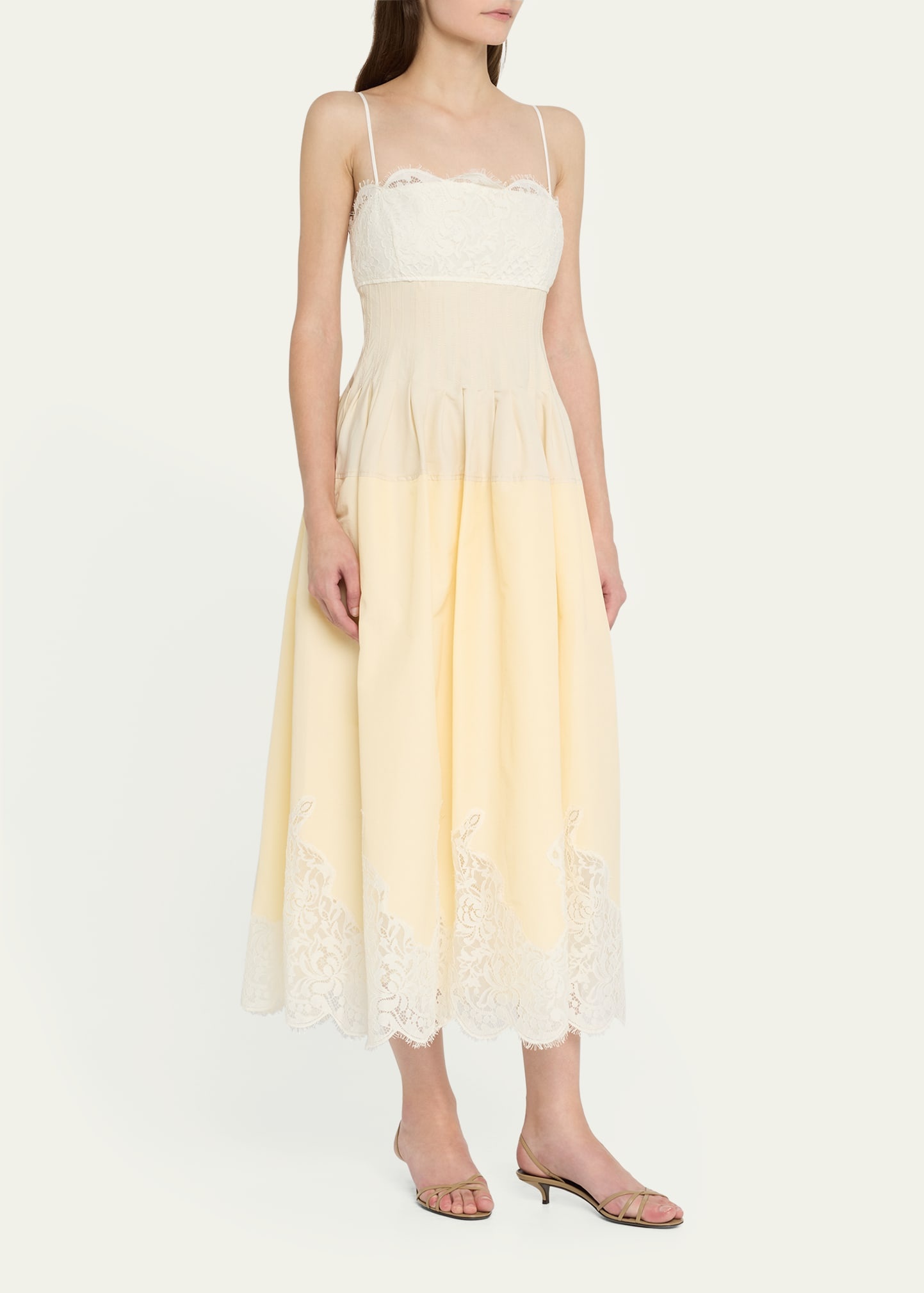 Lilianna Poplin Lace Midi Dress - 4