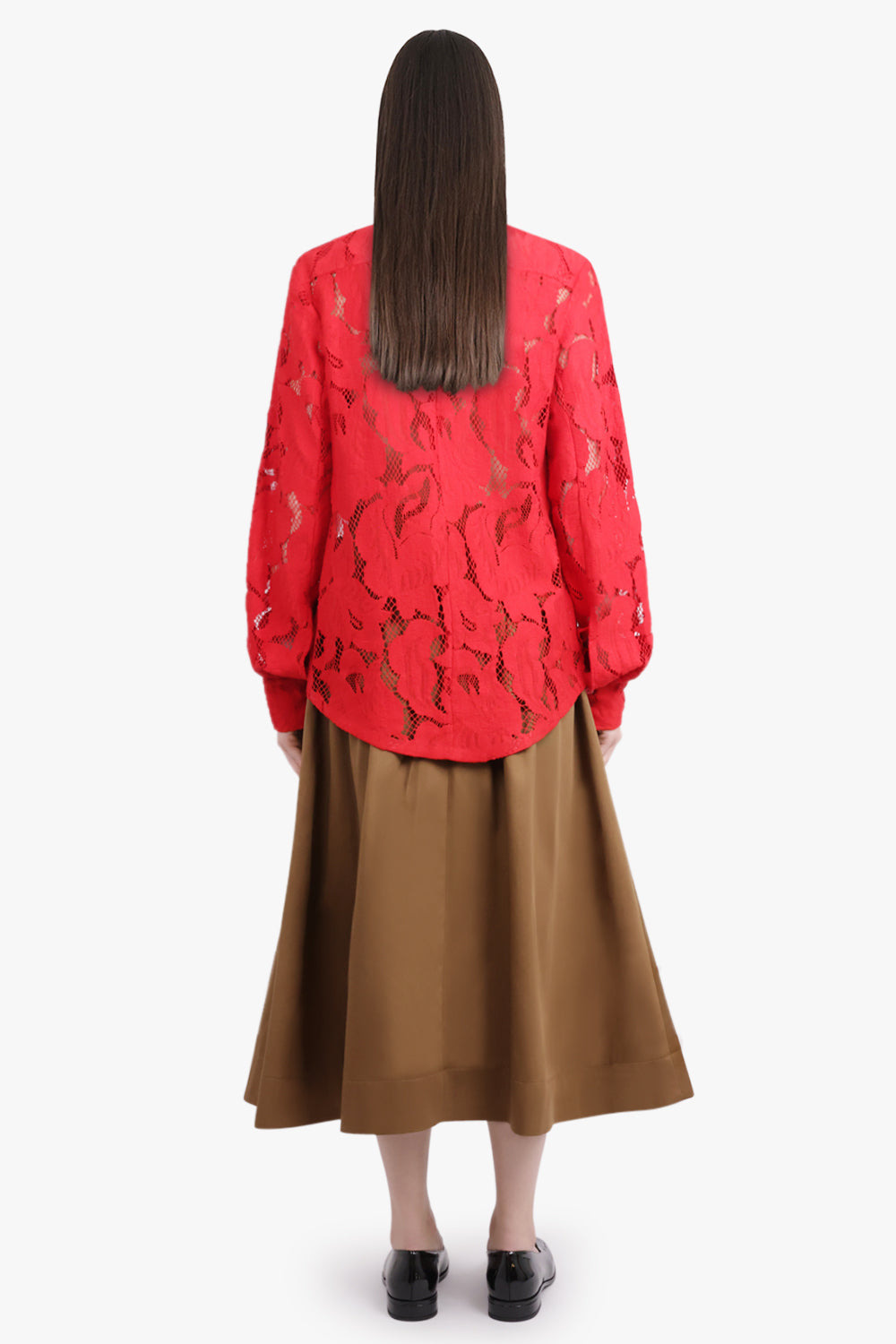 LACE L/S BALLOON SLEEVE | BABYLONE RED - 5