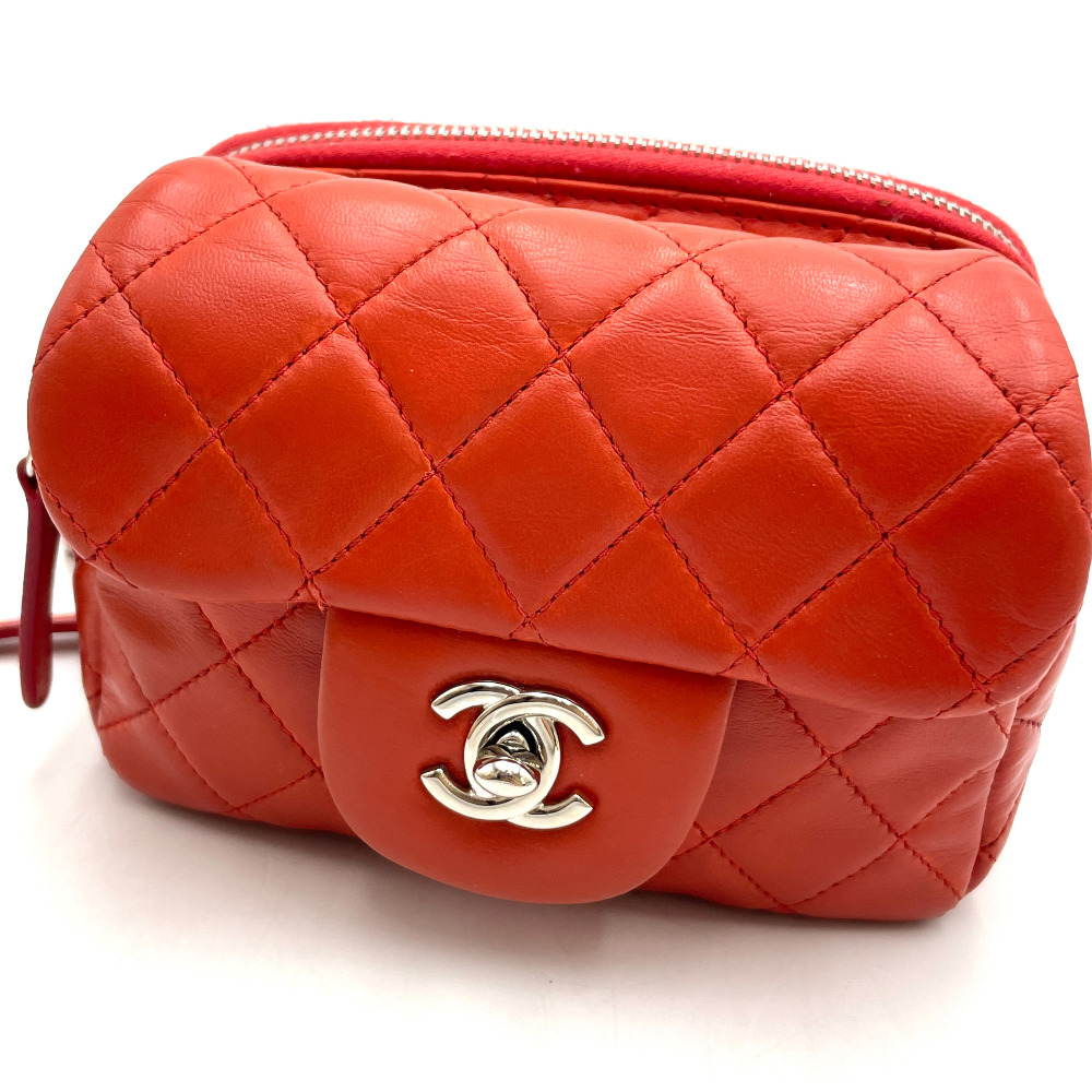 Chanel No. 15 Red Orange Leather Mini Flap Crossbody Bag - 8