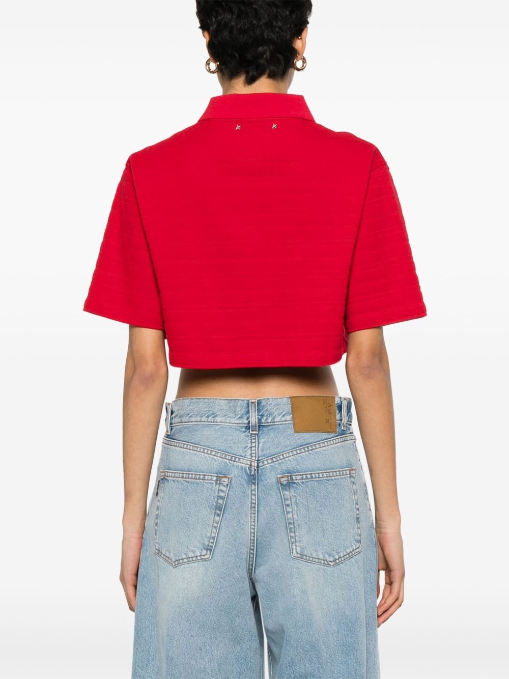 Golden Club-embroidered polo top - 4