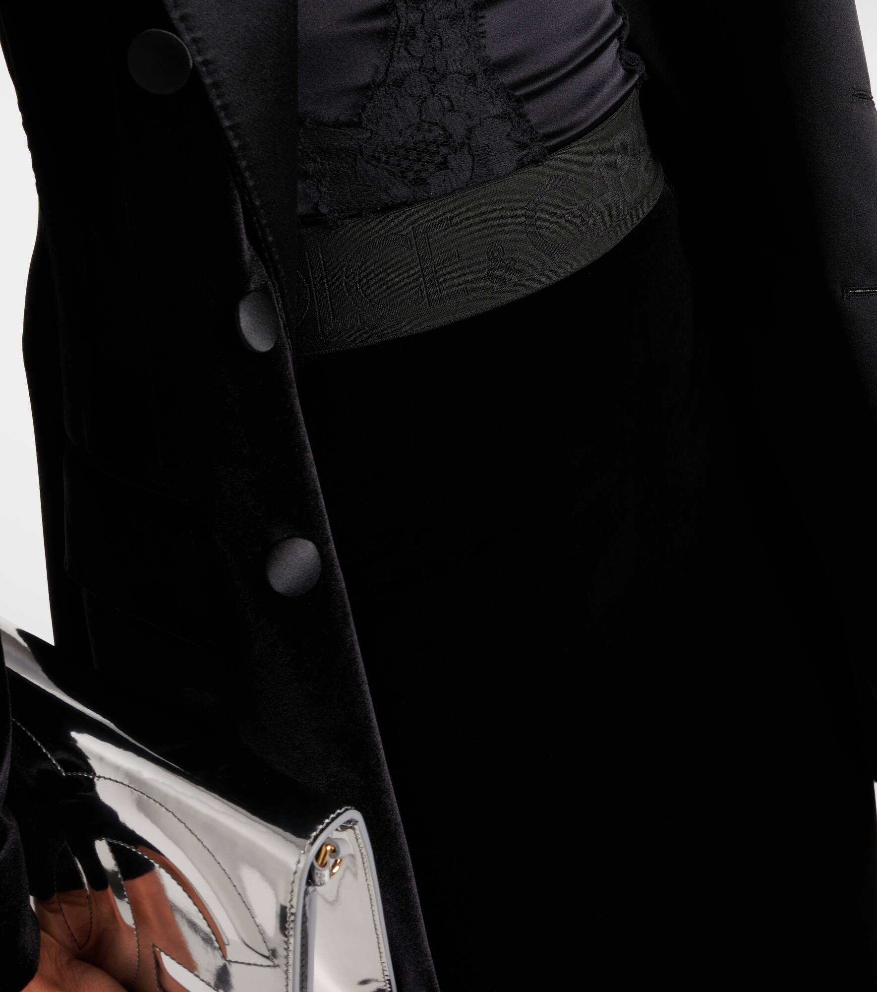Velvet pencil skirt - 4