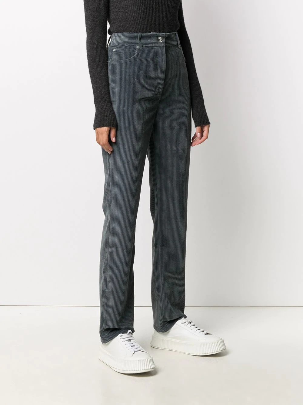 corduroy high-waisted trousers - 4