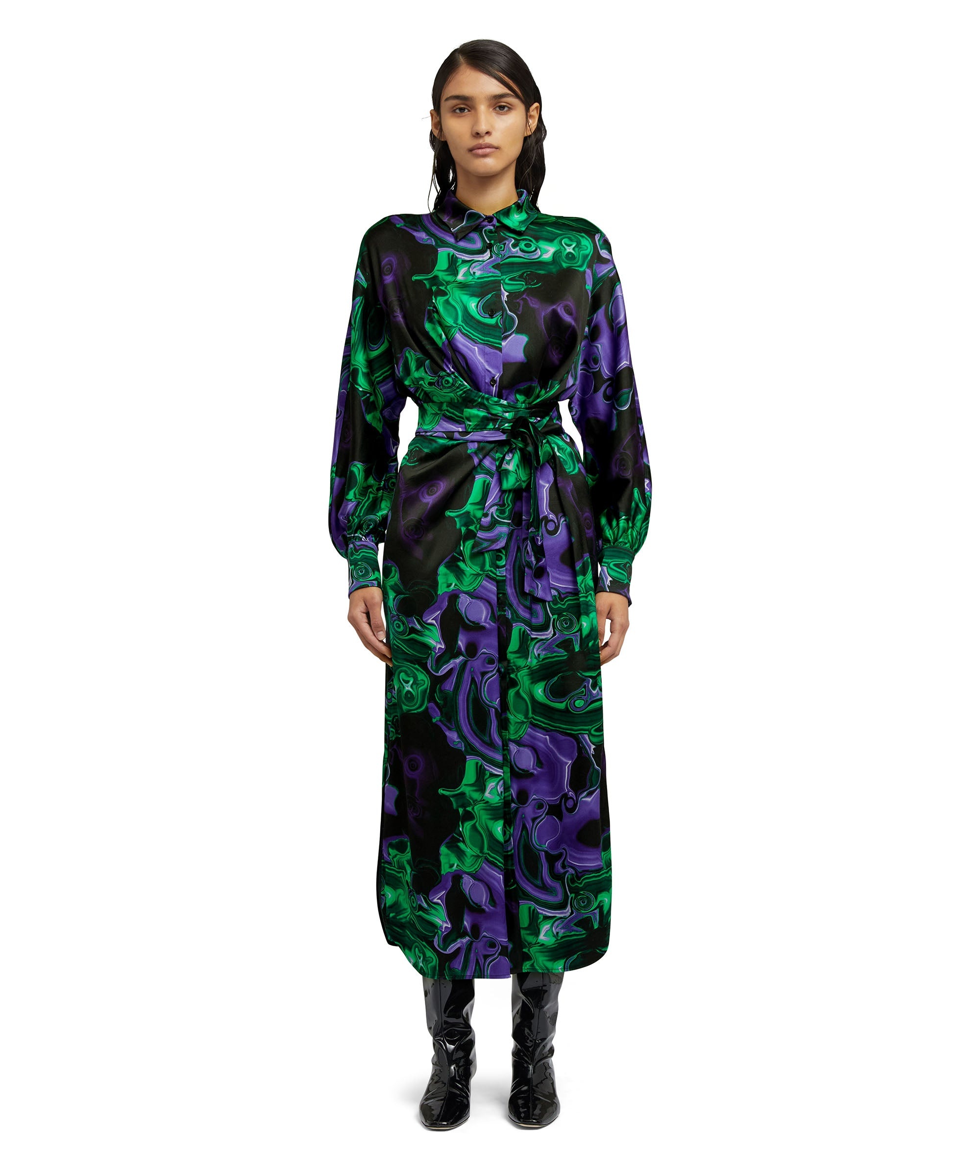 Chemisier dress with "Magma" print - 2