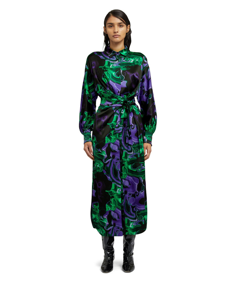 MSGM Chemisier dress with "Magma" print outlook
