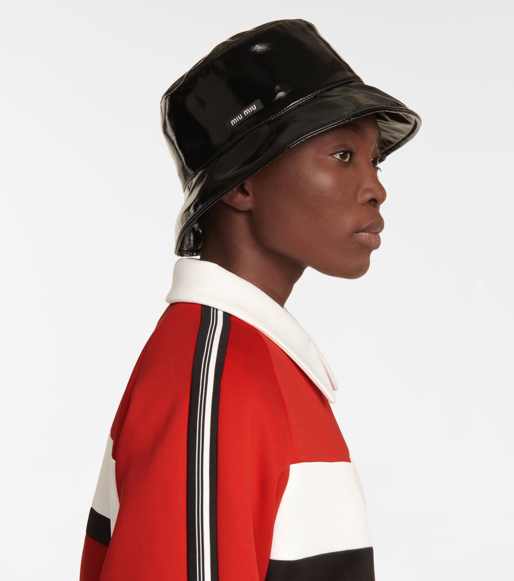 Faux patent leather bucket hat - 3