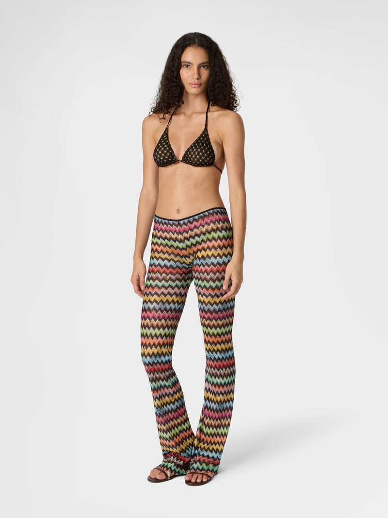 Missoni Flared pants in lamé viscose with micro zigzag pattern outlook