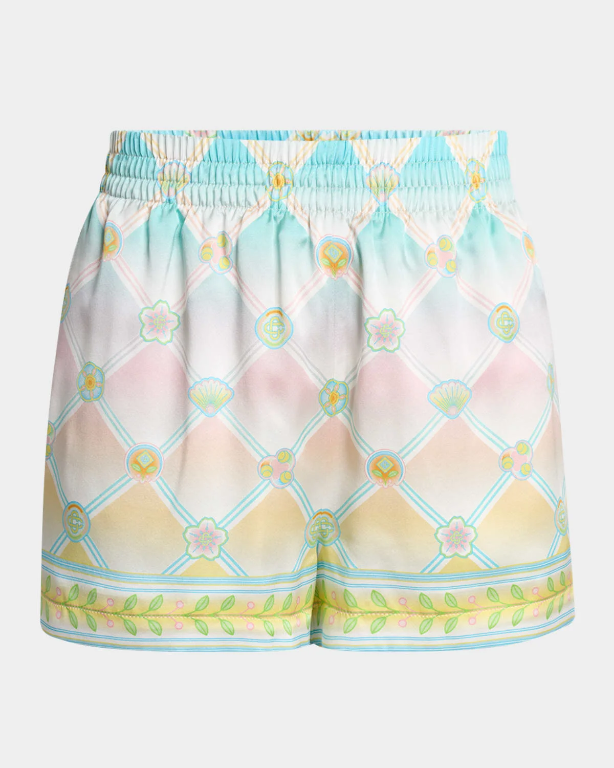 Candy Icons Print Silk Pull-On Shorts - 1