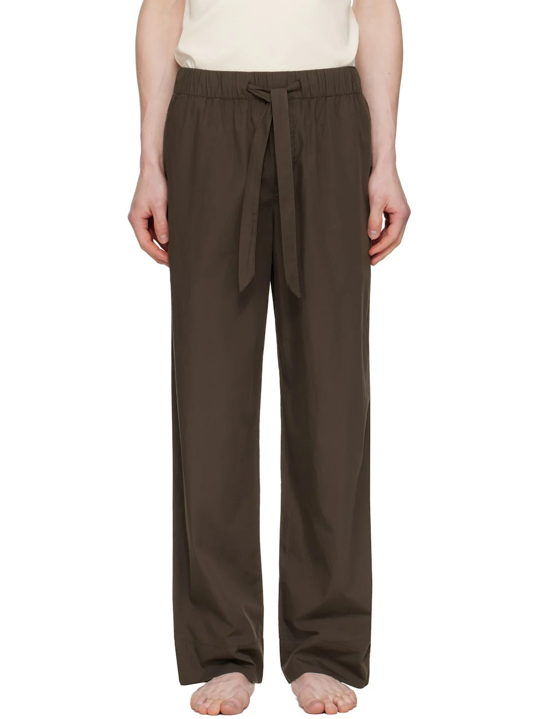 Brown Poplin Pyjama Pants - 1