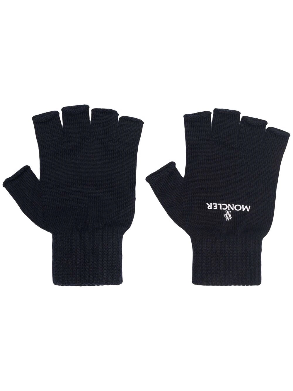 logo-print fingerless gloves - 1