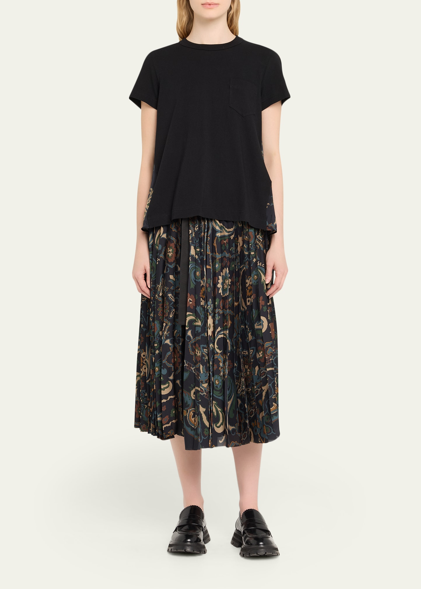 Floral Print Back Short-Sleeve Shirt - 2
