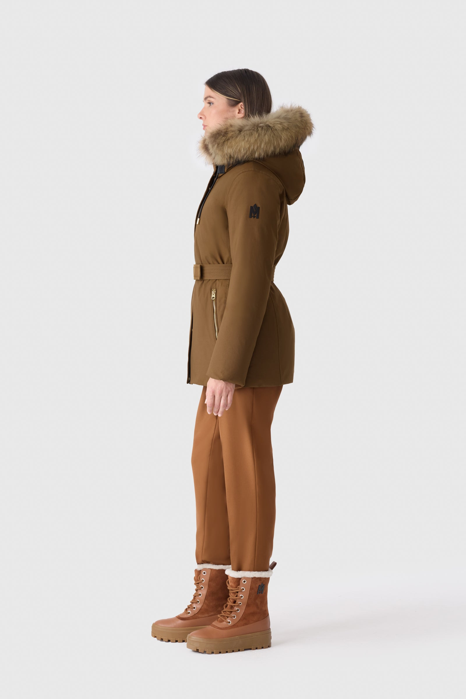 JENI-F 2-in-1 down parka with removable bib and natural fur - 3