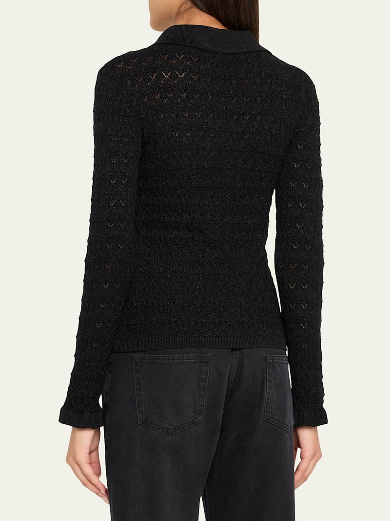 Sea Ruby Long-Sleeve Pointelle Knit Cardigan outlook