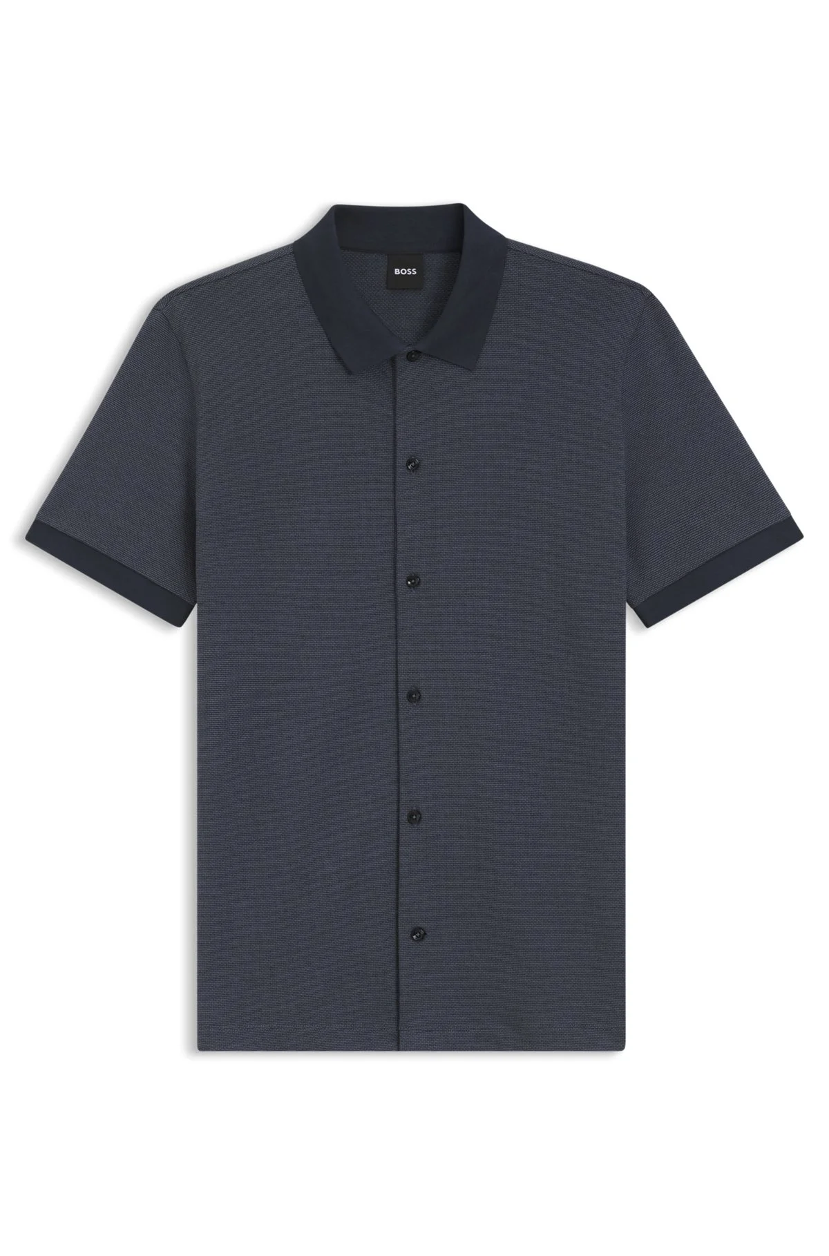 REGULAR-FIT SHIRT IN BUBBLE-STRUCTURE COTTON - 1