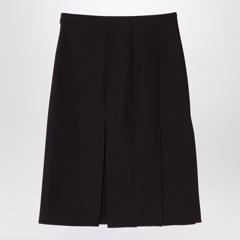 スカート FENDI Burgundy Grain de Poudre wool skirt FENDI Fendi Burgundy Grain De Poudre Wool Skirt Women