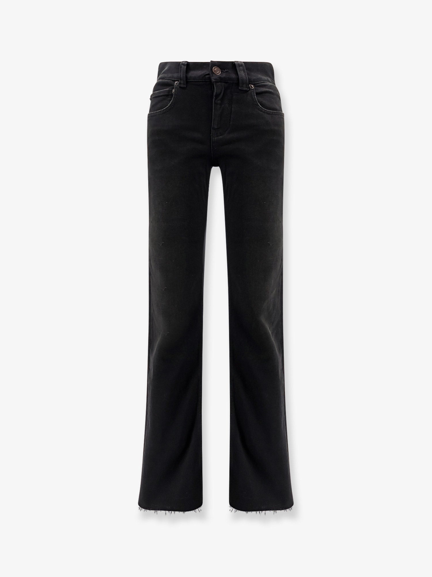 Balenciaga Denim Trousers With Frayed Edges - 1