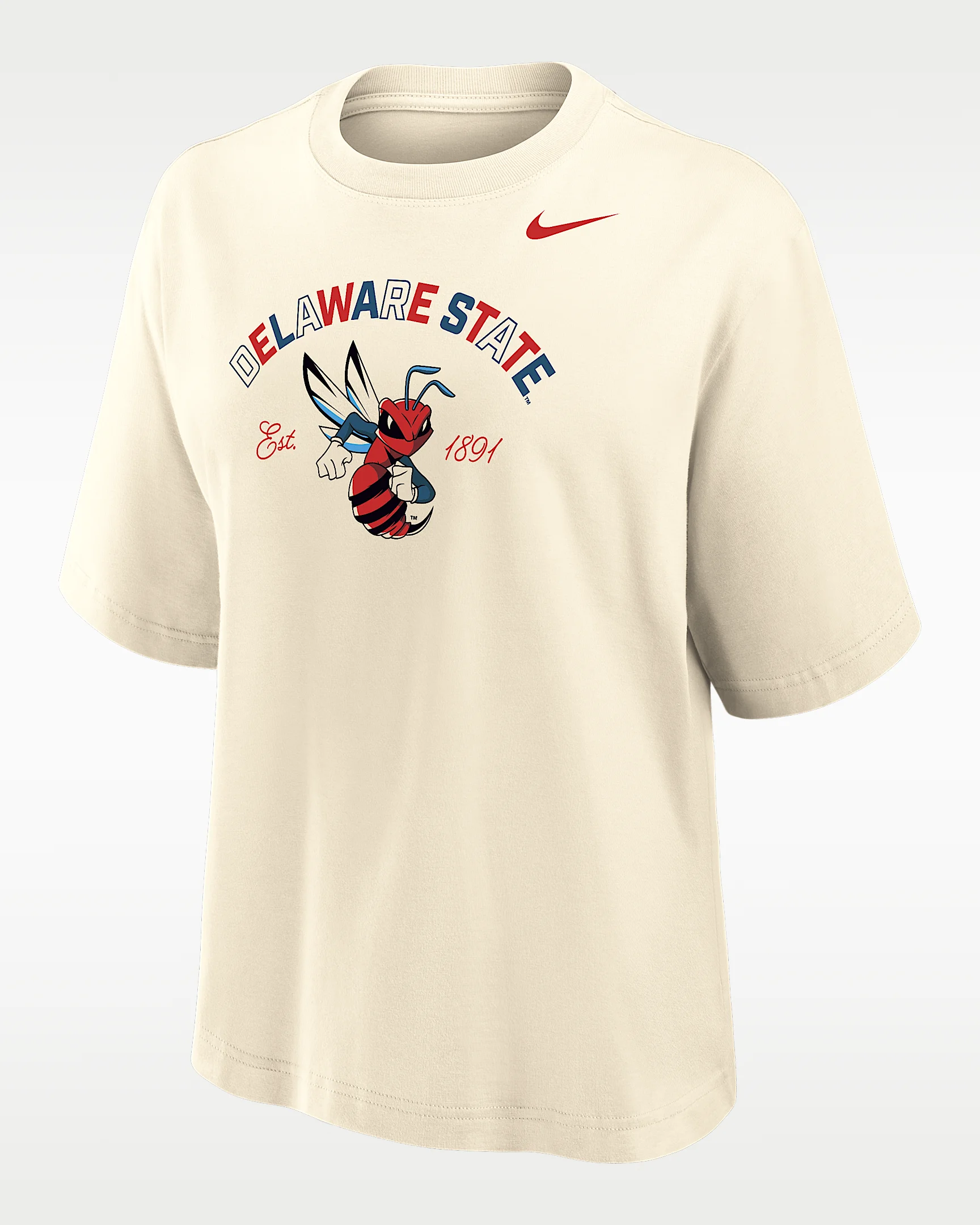 Nike College (Delaware State) Women's Boxy Cotton T-Shirt - 1