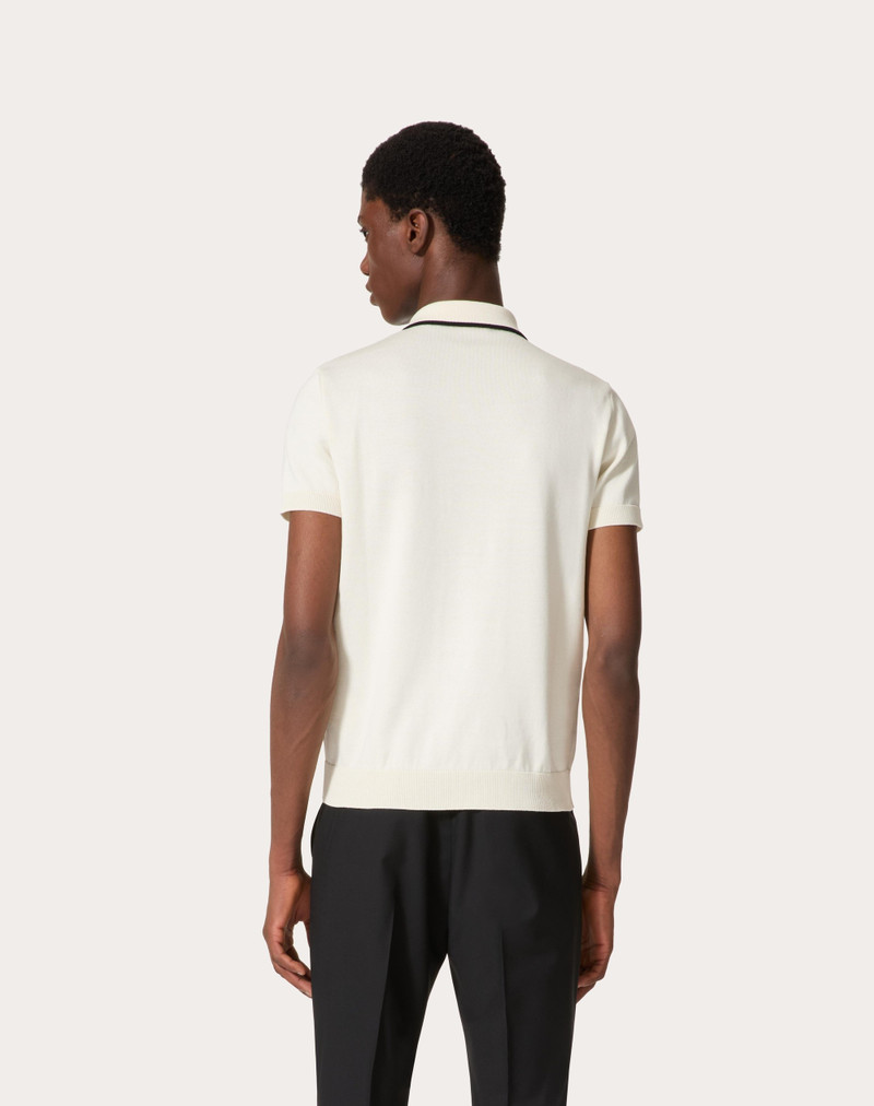 COTTON POLO SHIRT WITH SIGNATURE VLOGO EMBROIDERY 4
