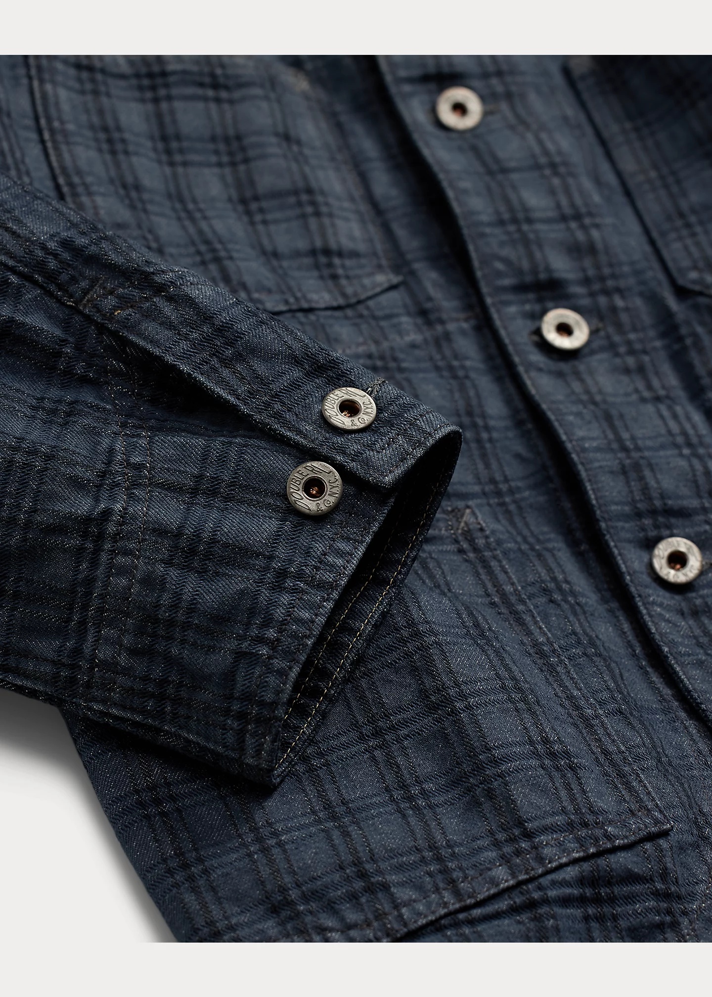 Plaid Jacquard Denim Jacket - 5