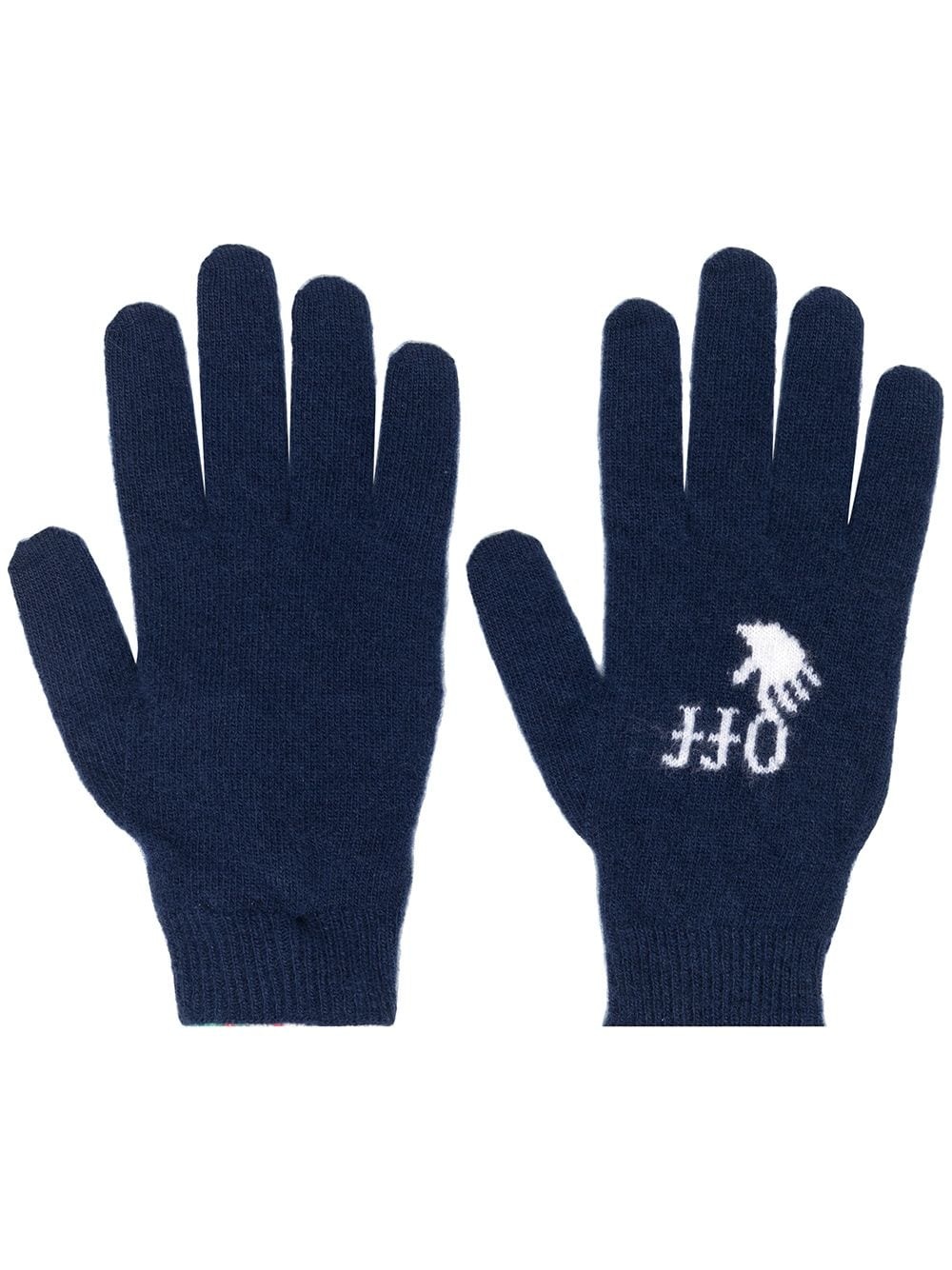 logo-intarsia gloves - 1